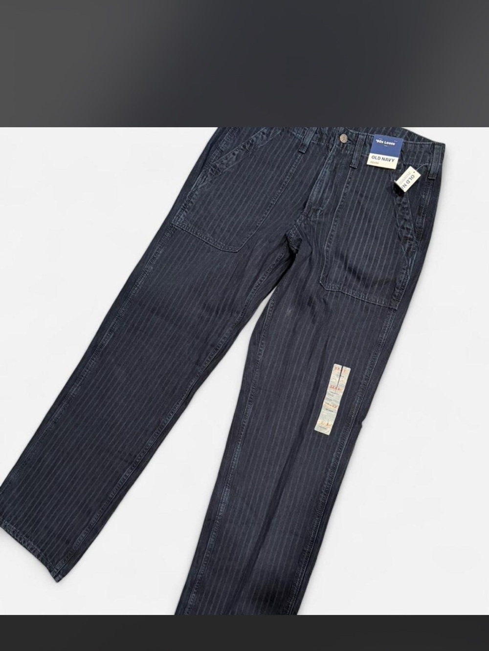 Old Navy Dark Blue Pinstripe '90s Loose Utility Pants